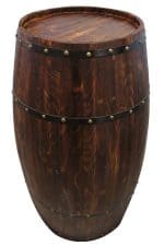 a beer barrel with rivets on top