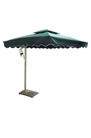 a green parasol on a white background