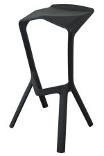 a black plastic replica miura stool on a white background