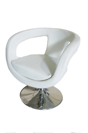 scoop swivel chair with chrome base