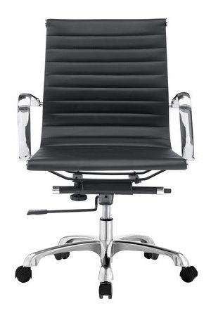 a replica eames executive chair mid back on a white background