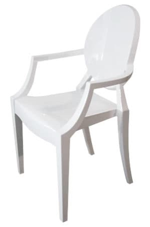 a replica louis ghost chair on a white background
