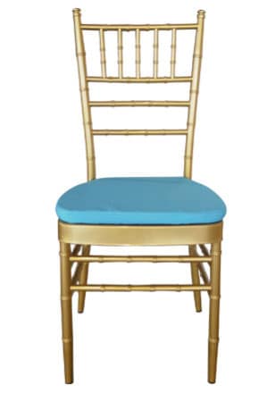 a tiffany chair gold with blue cushion