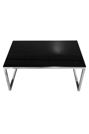 a black trays coffee table on a white background