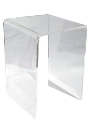 a replica muji acrylic side table on a white background