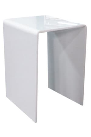 a replica muji acrylic side table on a white background
