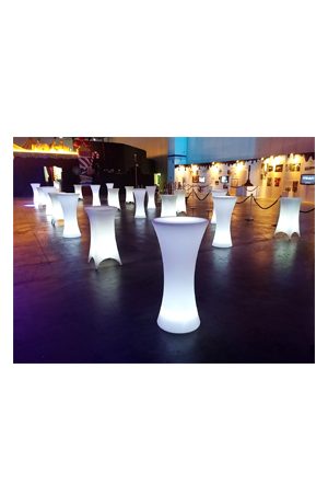 illuminated hourglass bistro table