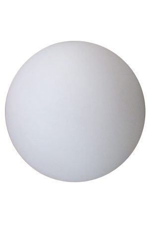 an illuminated ball 50 shaped light on a white background