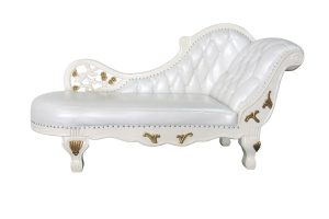 vintage white chaise lounge