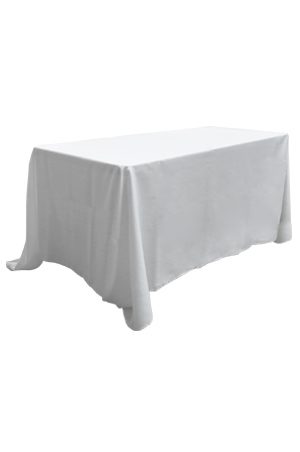 a 6ft long linen table on a white background