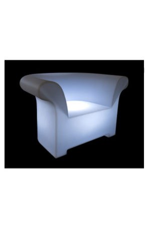 an illuminated chesterfield sofa single seater with a light on it