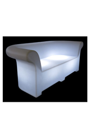 an illuminated chesterfield sofa three seater with a light on it