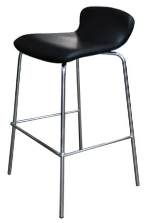 a black replica felix stool with a chrome frame