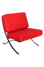 replica barcelona sofa single seater in red leather