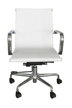 a replica eames mesh executive chair midback on a white background
