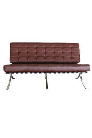 a replica barcelona sofa three seater with chrome legs