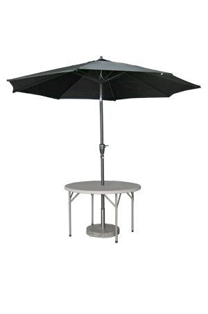 classic parasol with 4ft round table
