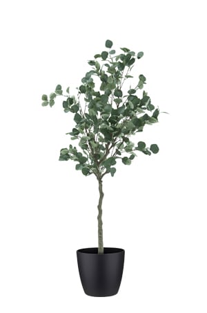 faux eucalyptus tree 160cm in black planter