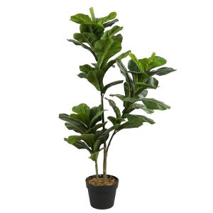 faux ficus lyrata tree 100cm in brown planter