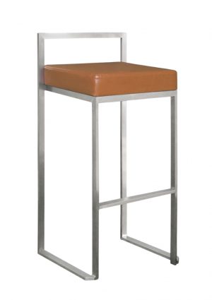 a replica cubo barstool gold with a tan seat