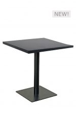 A Grande Square Table with a black base.