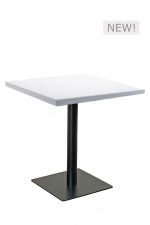 A Grande Square Table with a black base on a white background.