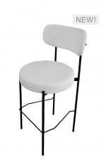 A white Icon Barstool™ with a black frame.
