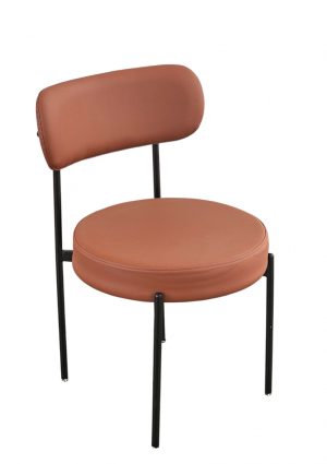 an icon chair™ with a brown leather seat and black legs