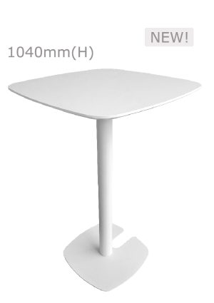a replica fin bar table with a white base and a white top