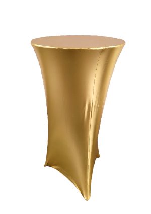 miura bar table with gold spandex