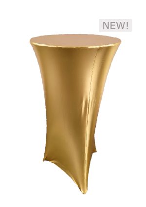 miura bar table with gold spandex