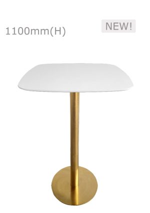 cooper high table gold & squarish top white