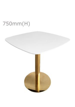 cooper round table gold & squarish top white