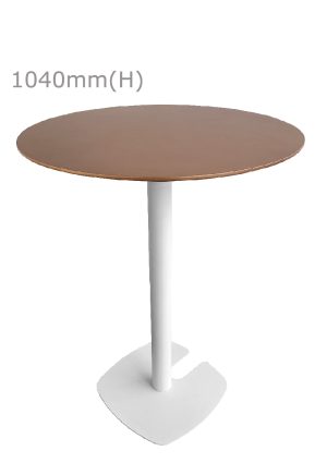 fin bar table white & round top copper gold