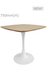 Tulip Table - White & Squarish Top - Wood