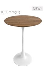 Tulip Bar Table - White & Round Top – Wood